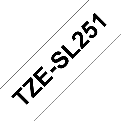 Taśma Brother TZe-SL251 samolaminująca 24mm biała czarny nadruk