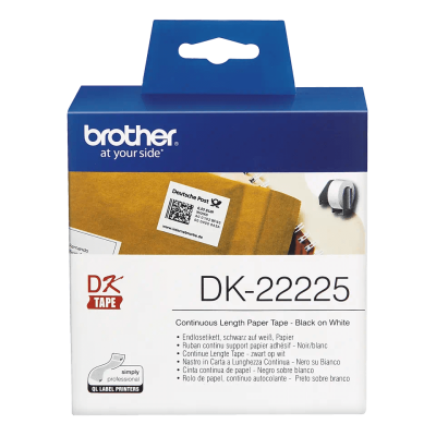 Etykiety Brother DK22225, taśma ciągła o szerokości do drukarek etykiet QL