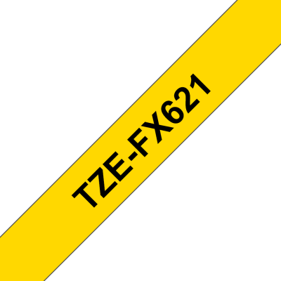 Taśma laminowana Brother TZe-Fx621 żółta 9mm szerokości do drukarek Brother PT