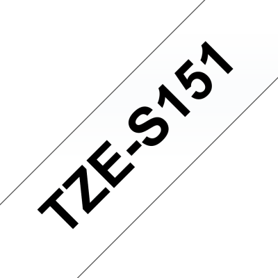 Taśma Brother TZe-S151mocny klej 24 mm przezroczysta czarny nadruk