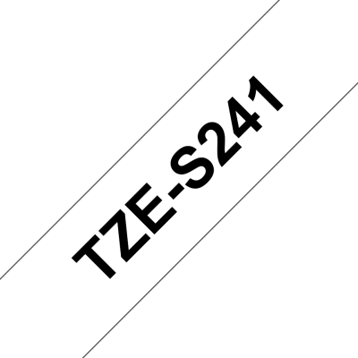 Taśma Brother TZe-S241 mocny klej 18 mm biała czarny nadruk