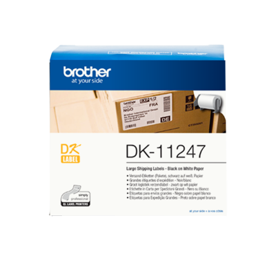 Etykiety Brother DK 11247 czarny nadruk na białym tle, 103mm x 164mm, 180 etykiet na rolce