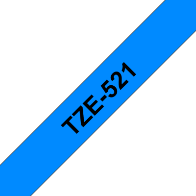Taśma Brother TZe-521 9mm niebieska czarny nadruk