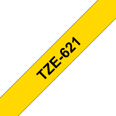 Taśma Brother TZe-621 9mm żółta czarny nadruk