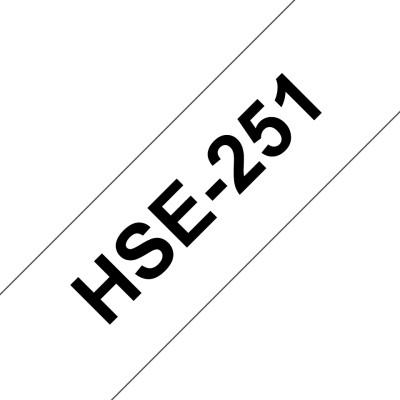 Rurka termokurczliwa Brother HSe-251, czarny nadruk na białym tle o szerokości 23.6mm