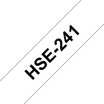 Rurka termokurczliwa Brother HSe-241 czarny nadruk na białym tle, 17.7mm szerokości